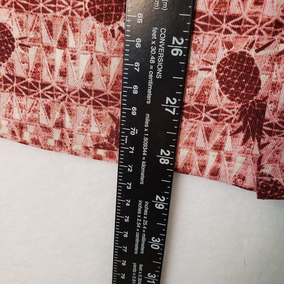 Club‎ Room Pineapple Print Button Up Short Sleeve Shirt Tropical Red Mens Size S - Picture 7 of 7